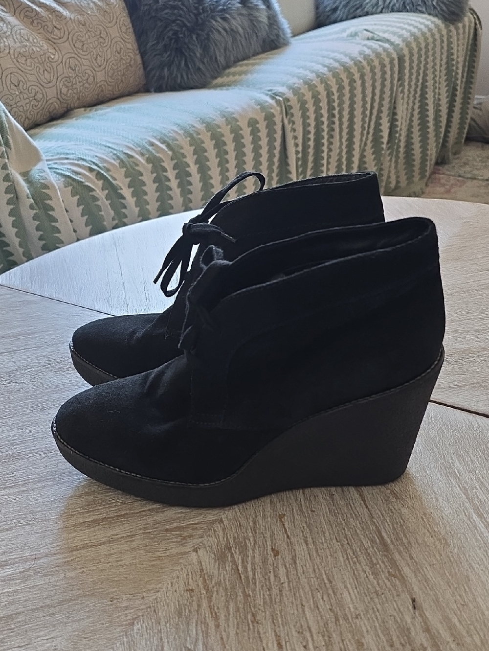 Aquatalia Suede Wedge Ankle Boots - Picture 3 of 11